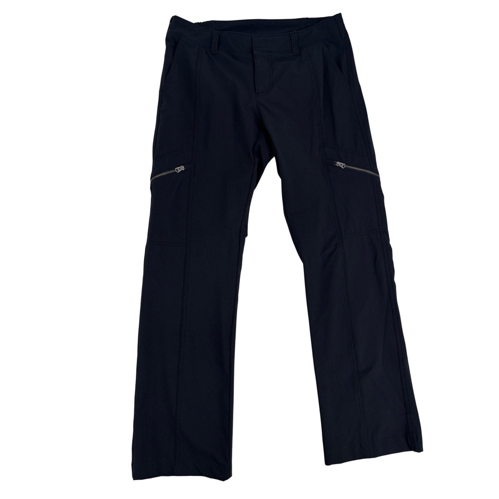 Athleta Cargo Pants Womens 6 Black Straight Leg Zipper Pockets Active Hiking